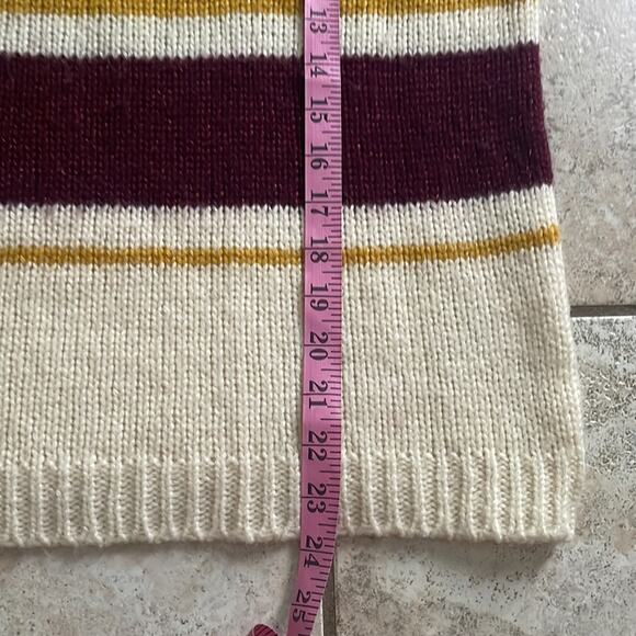 Sezane Burgundy and Cream Striped Sweater - Picture 11 of 16